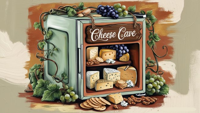 cheese cake mini fridge illustration